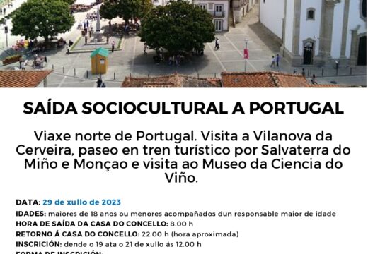 O Concello organiza unha viaxe ao norte de Portugal o 29 de xullo